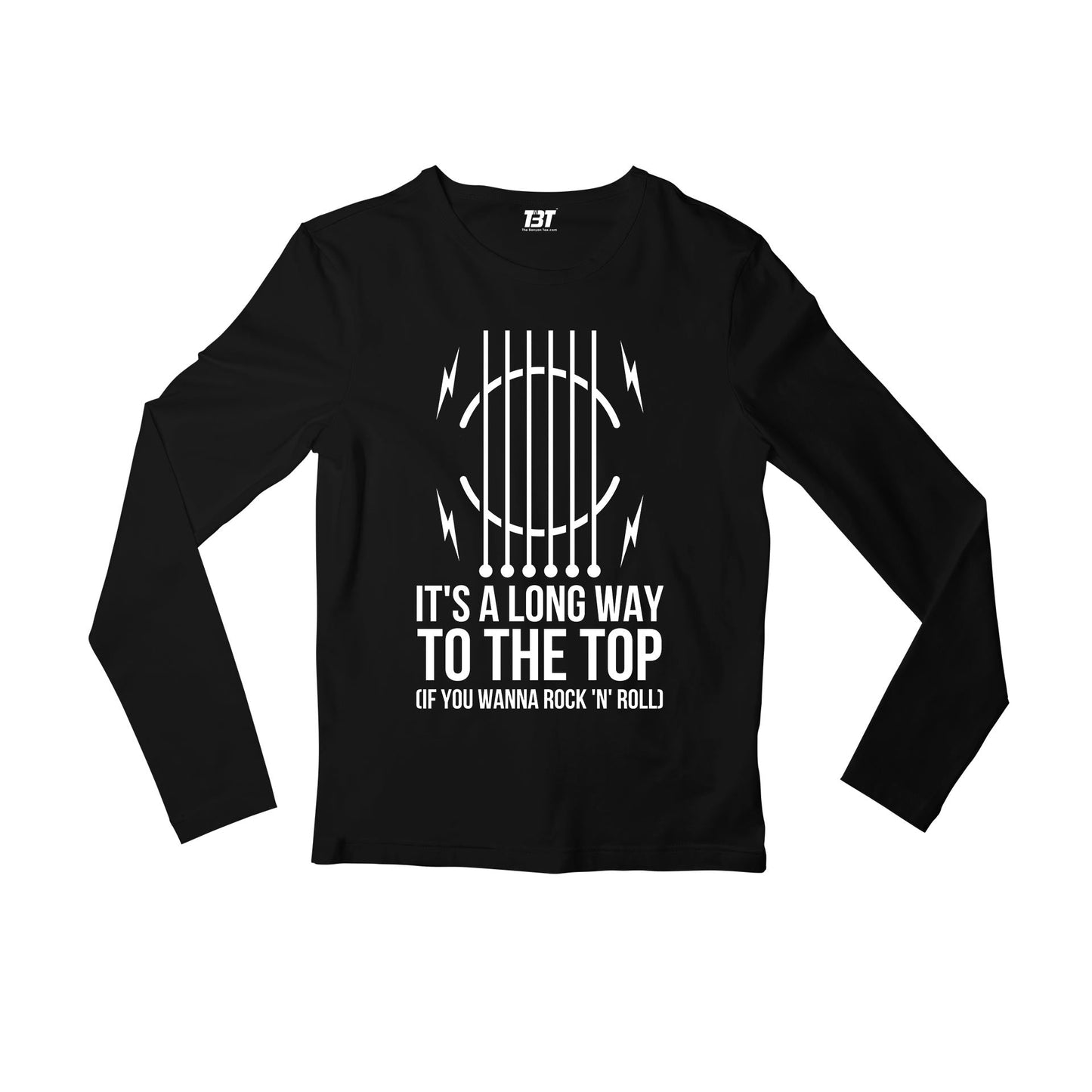 ac/dc long way to the top full sleeves long sleeves music band buy online india the banyan tee tbt men women girls boys unisex black