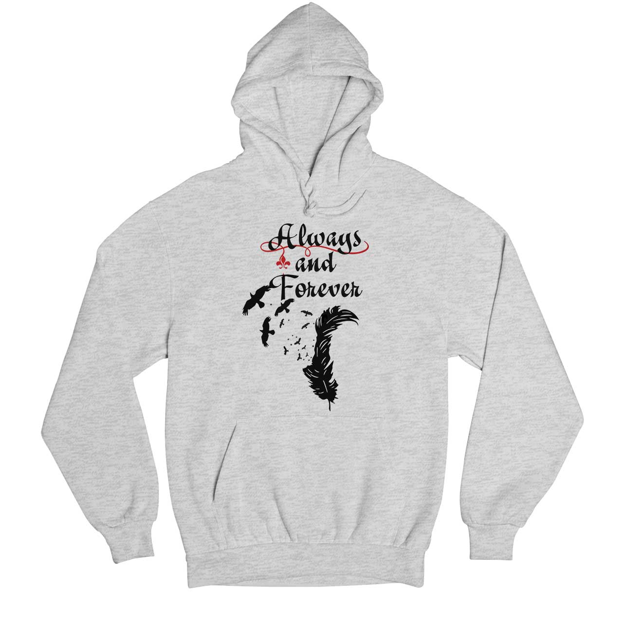 the vampire diaries always and forever hoodie hooded sweatshirt winterwear tv & movies buy online india the banyan tee tbt men women girls boys unisex gray tvd stefan elena damon caroline katherine tyler bonnie