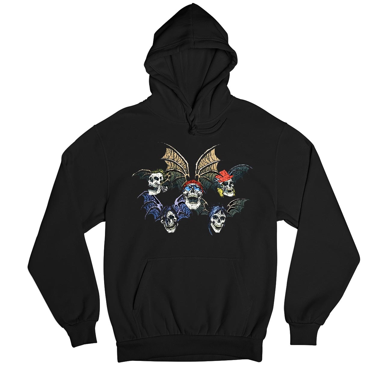 avenged sevenfold death bats hoodie hooded sweatshirt winterwear music band buy online india the banyan tee tbt men women girls boys unisex black