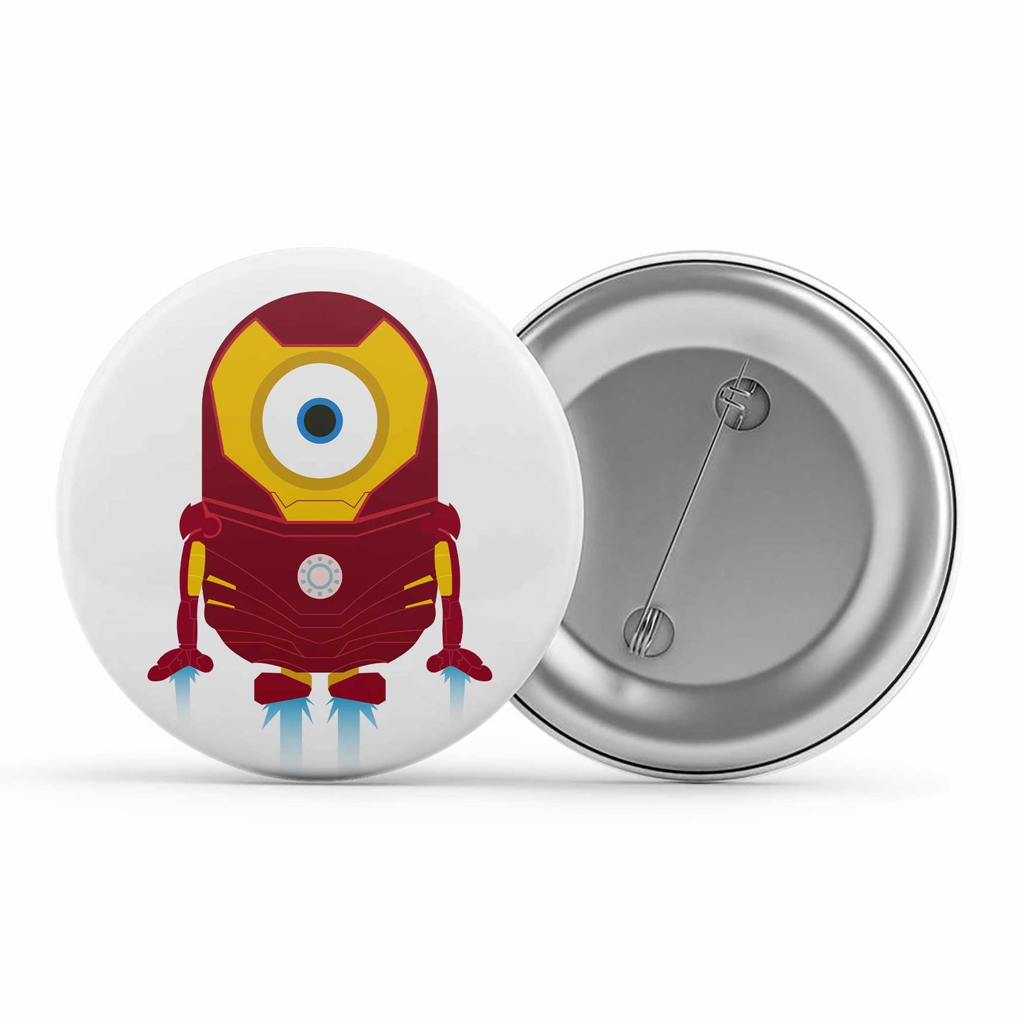 minions iron min iron man badge metal pin button the banyan tee tbt pin button lapel pin cartoon character funny quirky cool illustration