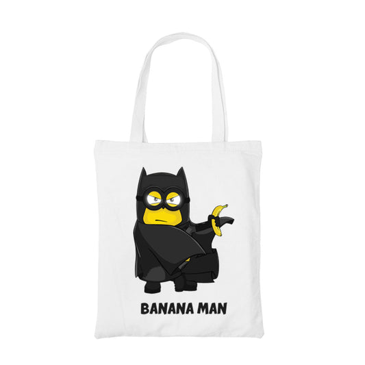 minions banana man tote bag hand printed cotton women men unisex