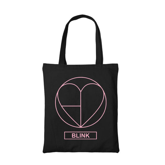 black pink blink tote bag hand printed cotton women men unisex