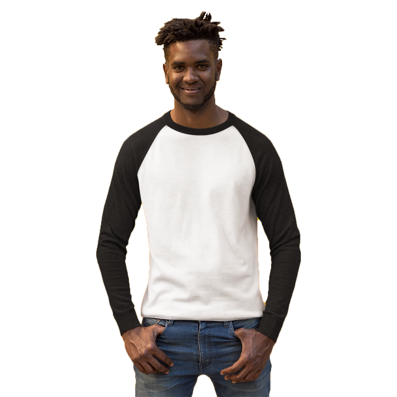 Black White Raglan Sleeve T shirt For Men The Banyan Tee