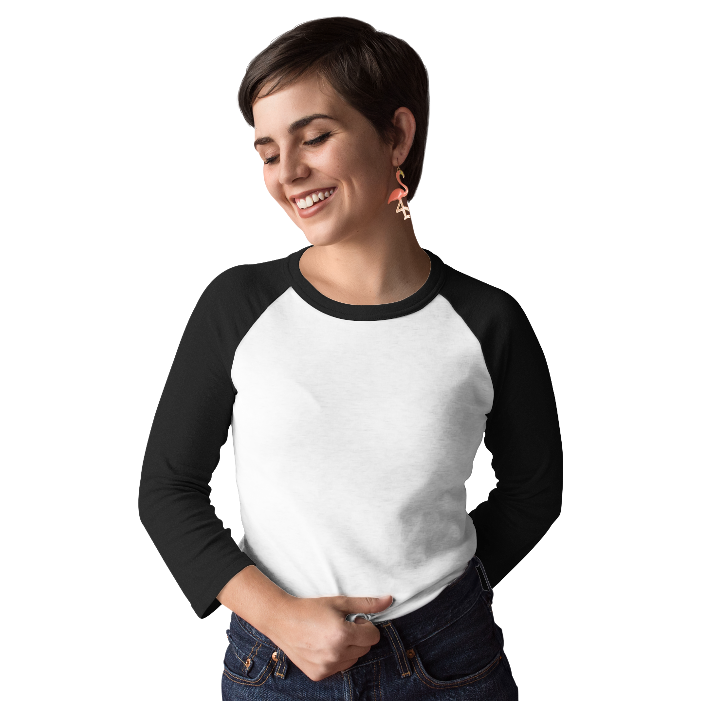 Black White Raglan Sleeve T shirt For Women – The Banyan Tee