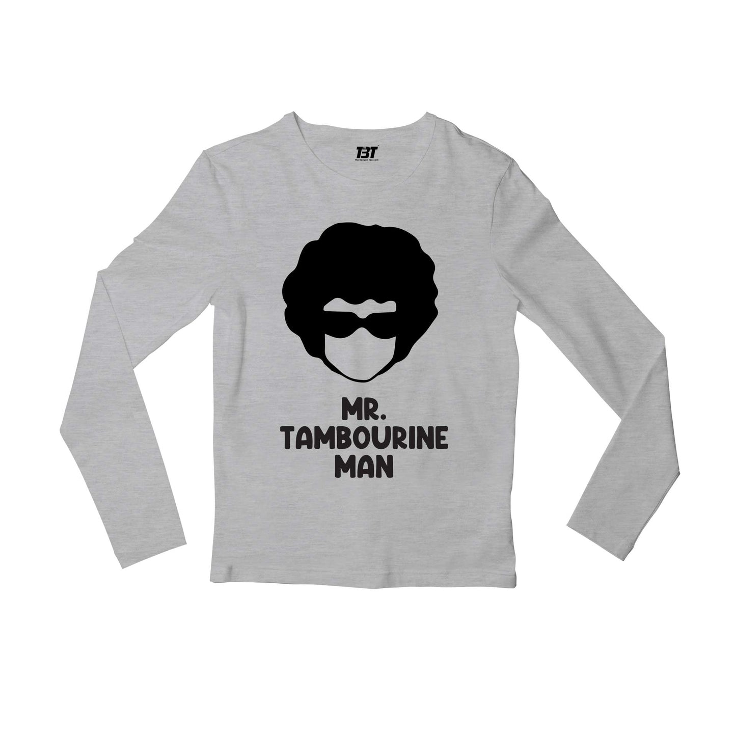 bob dylan mr. tambourine man full sleeves long sleeves music band buy online india the banyan tee tbt men women girls boys unisex gray