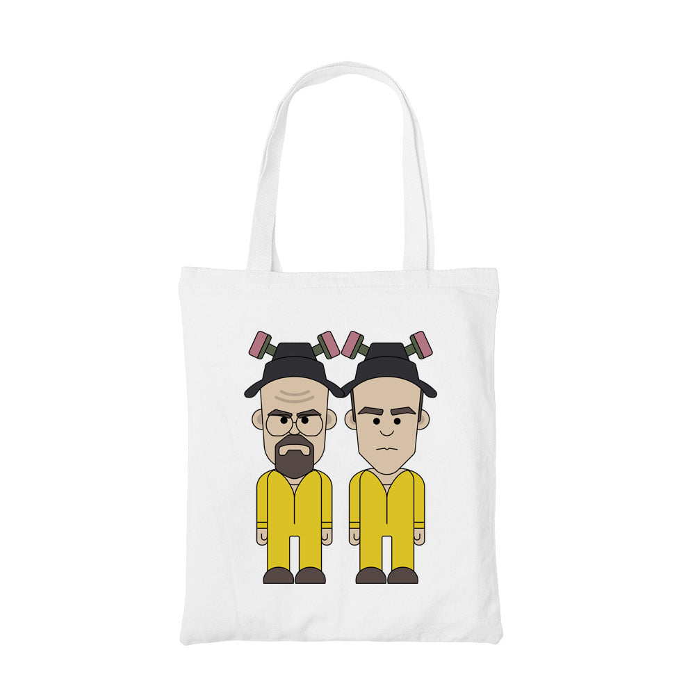 breaking bad walter and jesse tote bag hand printed cotton women men unisex