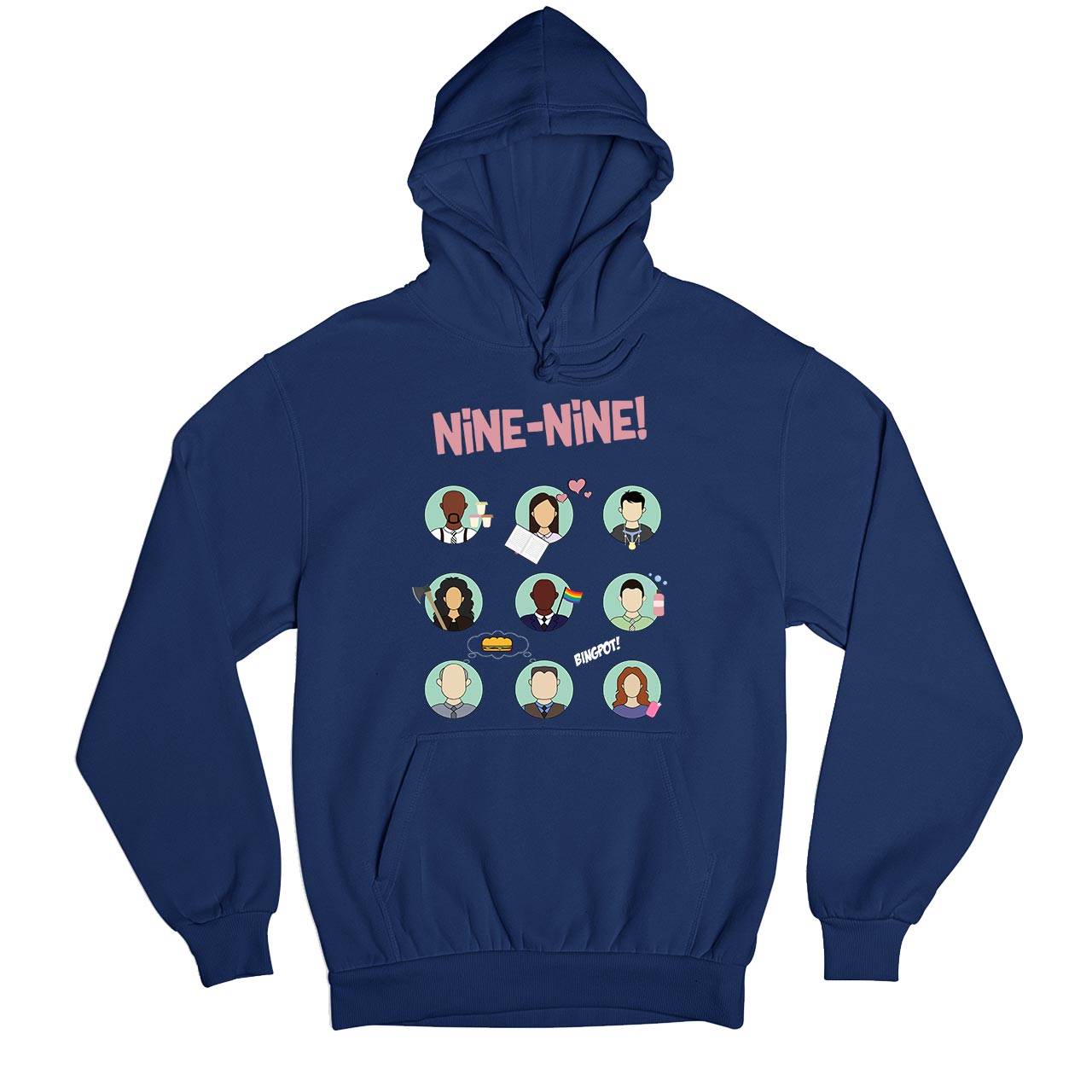 brooklyn nine-nine nine-nine hoodie hooded sweatshirt winterwear buy online india the banyan tee tbt men women girls boys unisex black detective jake peralta terry charles boyle gina linetti andy samberg merchandise clothing acceessories