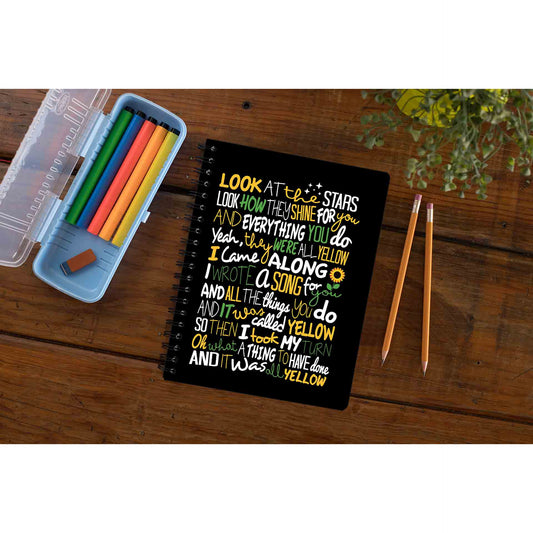 coldplay yellow notebook notepad diary buy online india the banyan tee tbt unruled