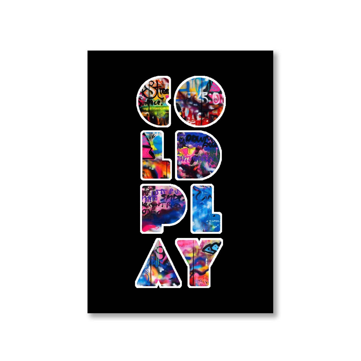 coldplay grafitti art poster wall art buy online india the banyan tee tbt a4
