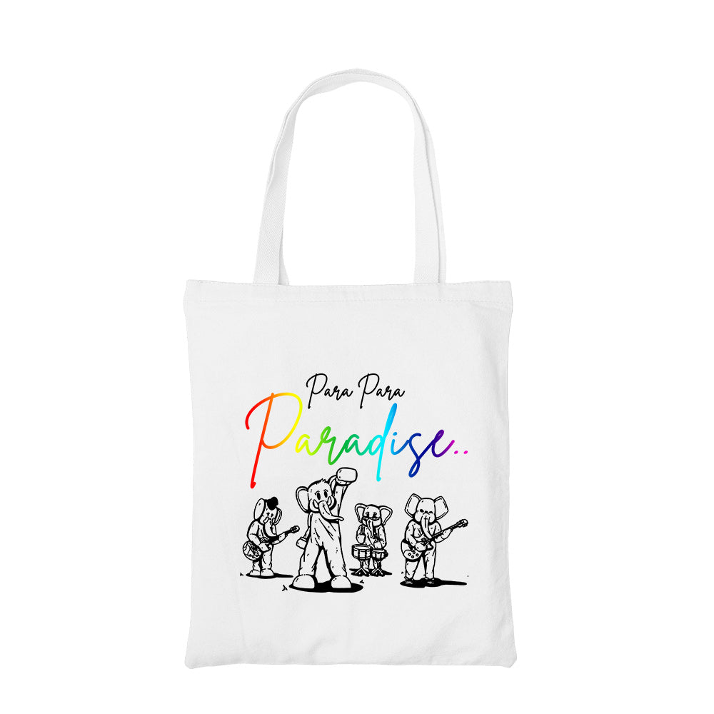 coldplay paradise tote bag hand printed cotton women men unisex