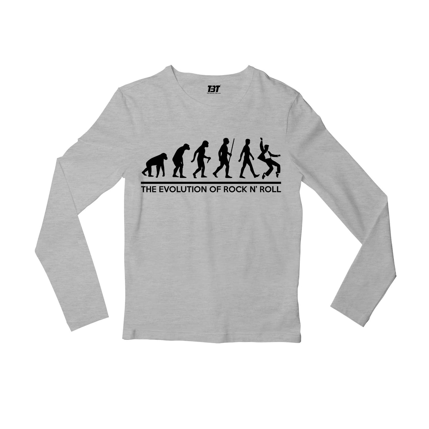 elvis presley rock 'n roll evolution full sleeves long sleeves music band buy online india the banyan tee tbt men women girls boys unisex gray