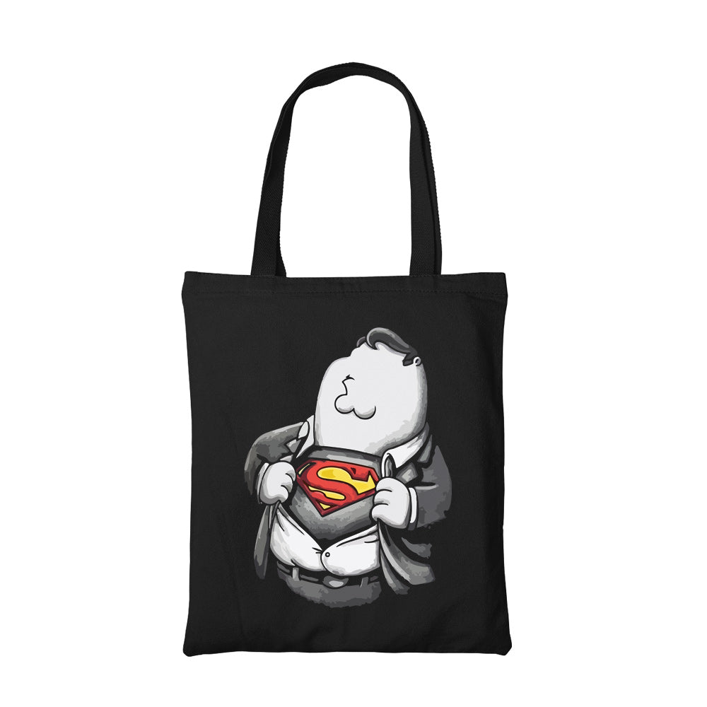 family guy super guy tote bag hand printed cotton women men unisex