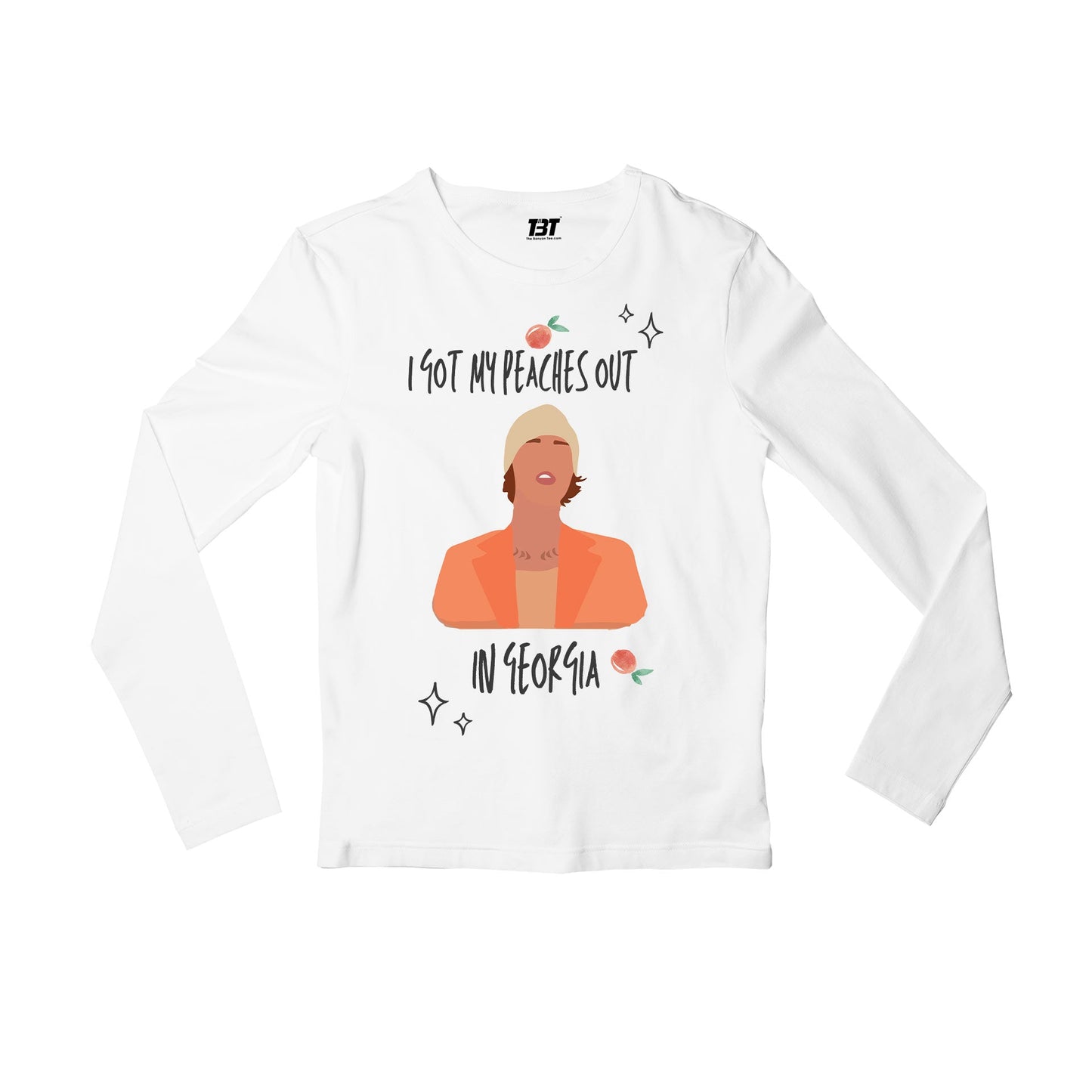 justin bieber peaches full sleeves long sleeves music band buy online india the banyan tee tbt men women girls boys unisex white