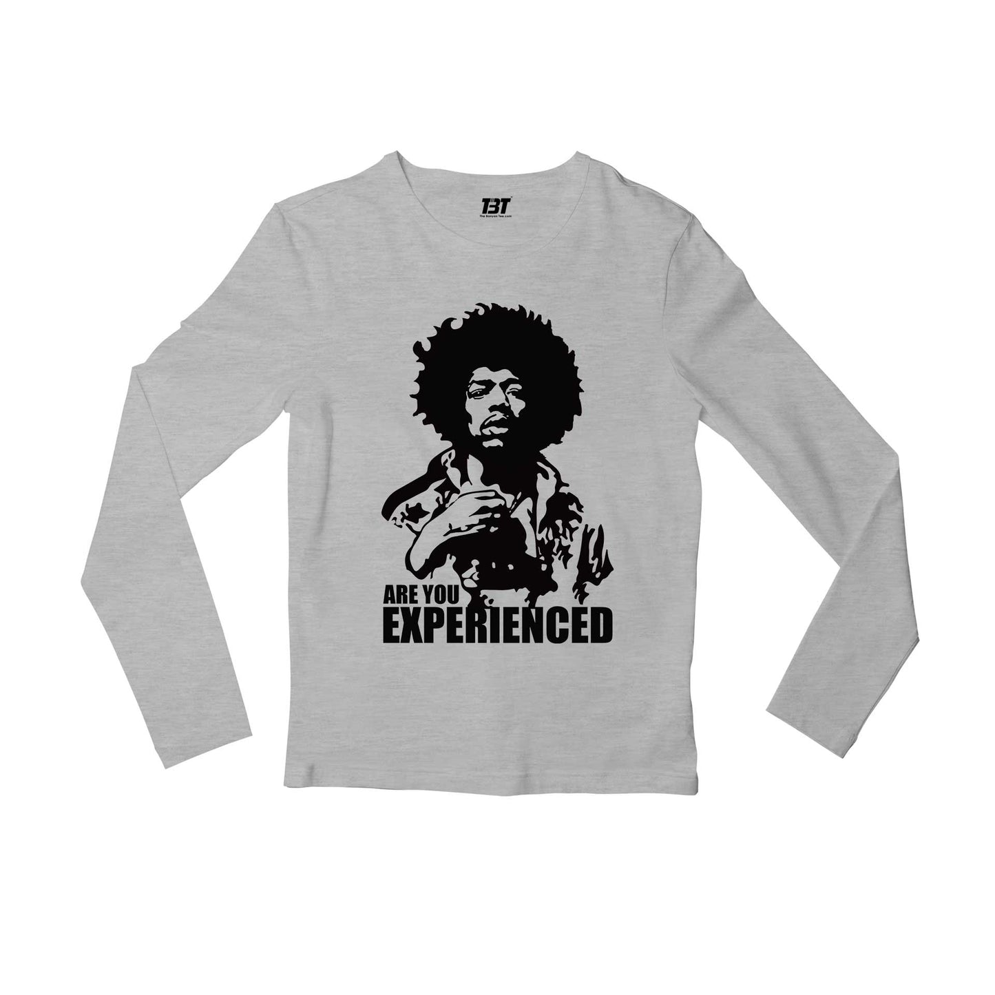 jimi hendrix are you experienced full sleeves long sleeves music band buy online india the banyan tee tbt men women girls boys unisex gray