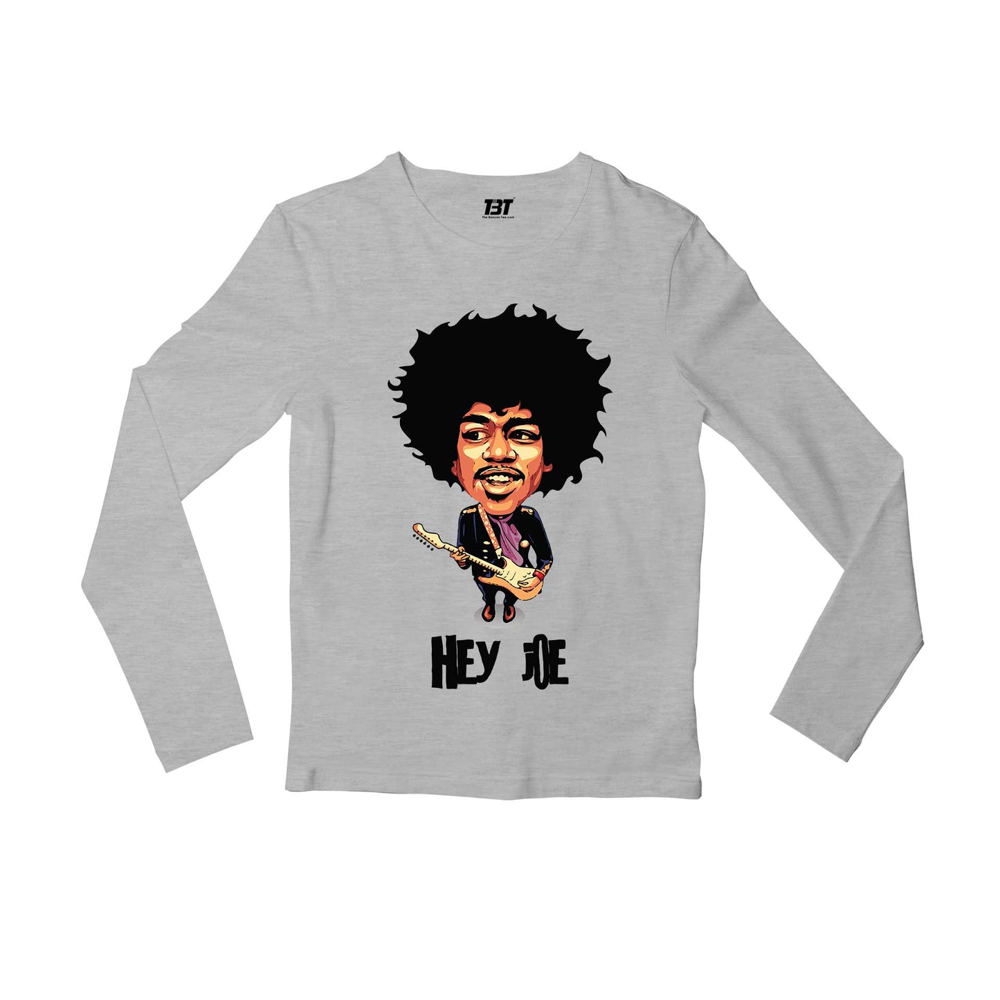 jimi hendrix hey joe full sleeves long sleeves music band buy online india the banyan tee tbt men women girls boys unisex gray