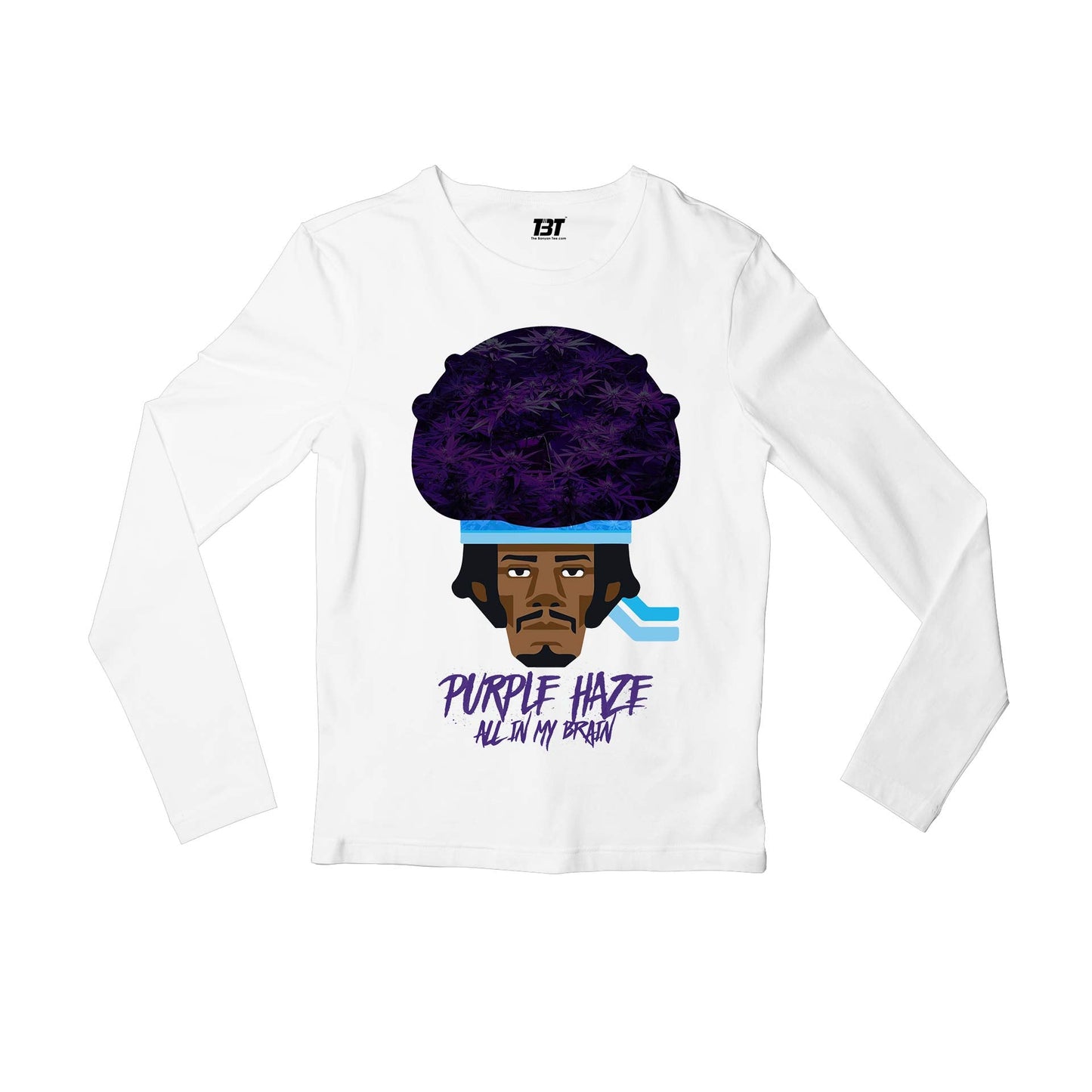jimi hendrix purple haze full sleeves long sleeves music band buy online india the banyan tee tbt men women girls boys unisex white