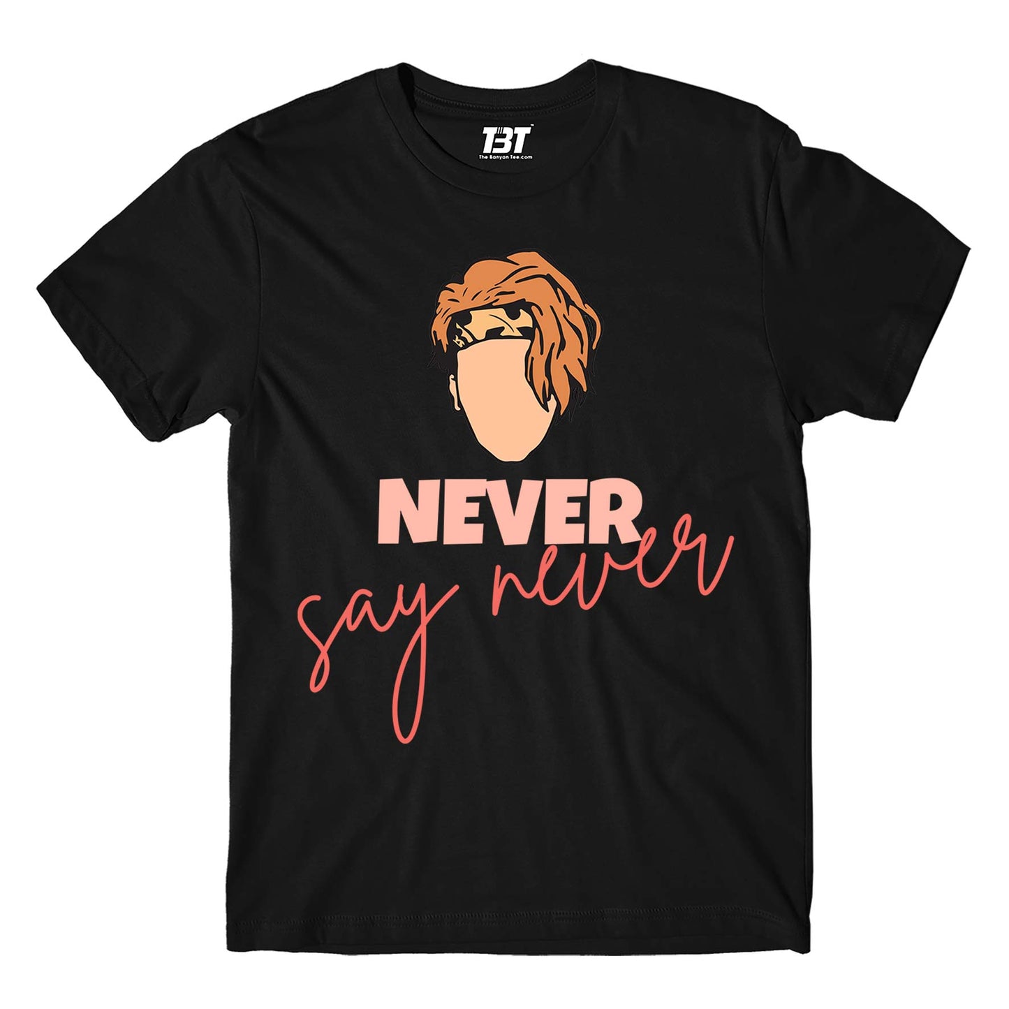 justin bieber never say never t-shirt music band buy online india the banyan tee tbt men women girls boys unisex black