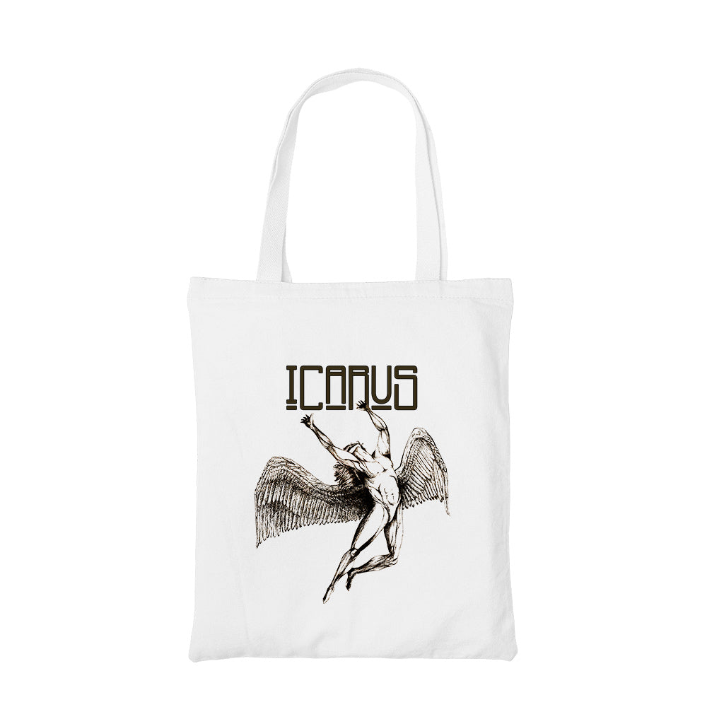 led zeppelin icarus tote bag hand printed cotton women men unisex