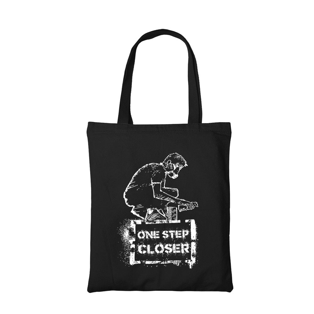 linkin park one step closer tote bag hand printed cotton women men unisex