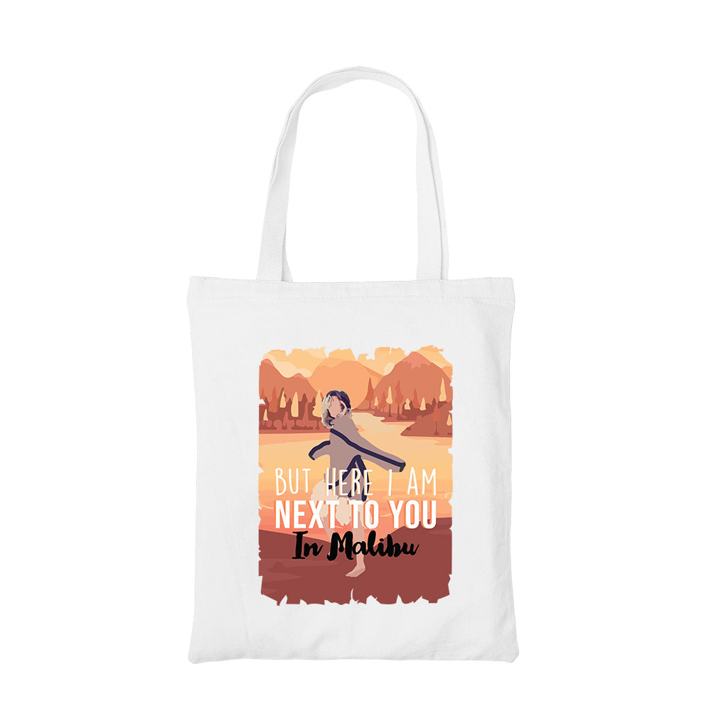 miley cyrus malibu tote bag hand printed cotton women men unisex