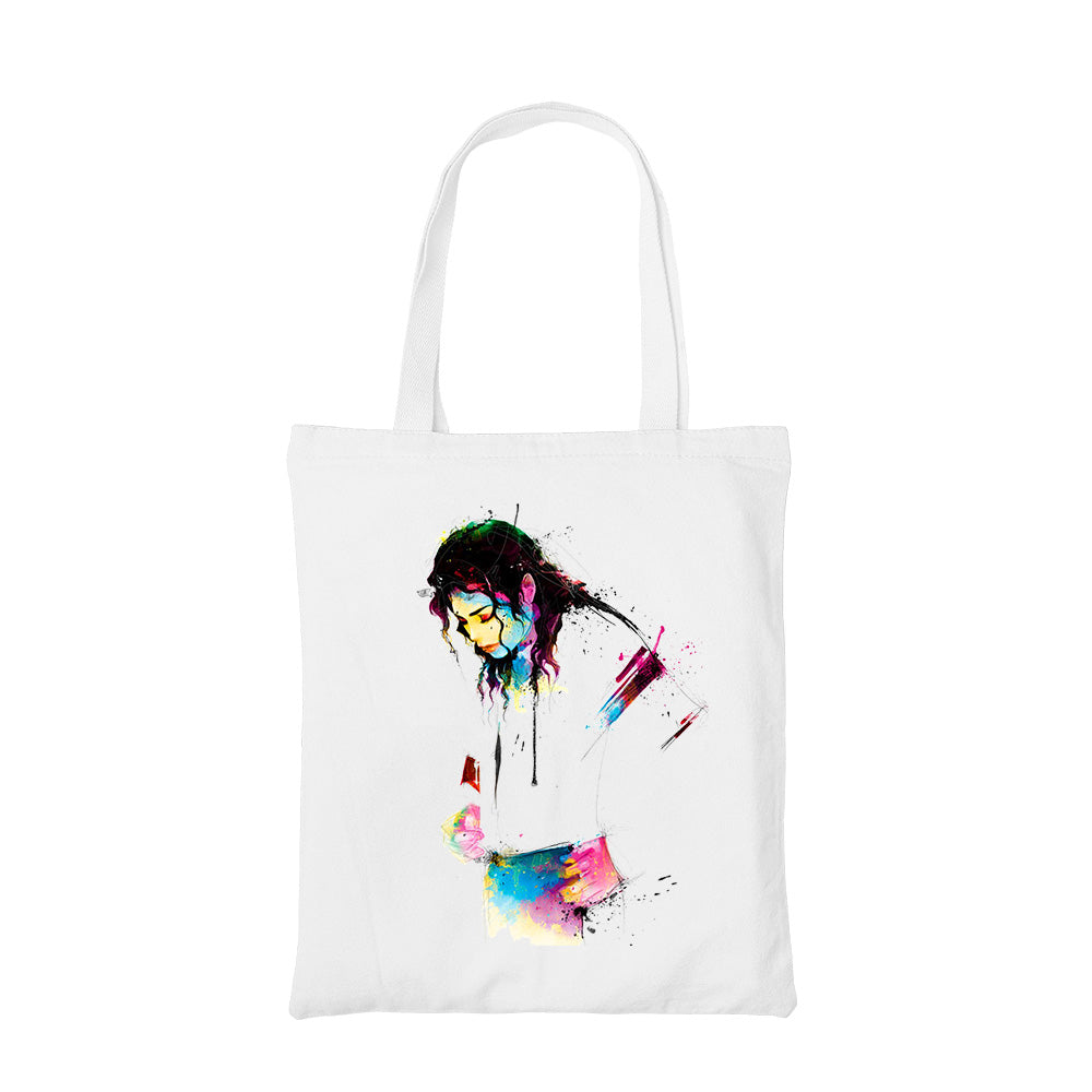 MICHAEL JACKSON fan art tote bag hand printed cotton women men unisex