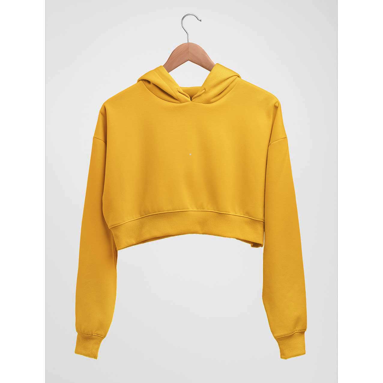 the banyan tee plain crop hoodie yellow