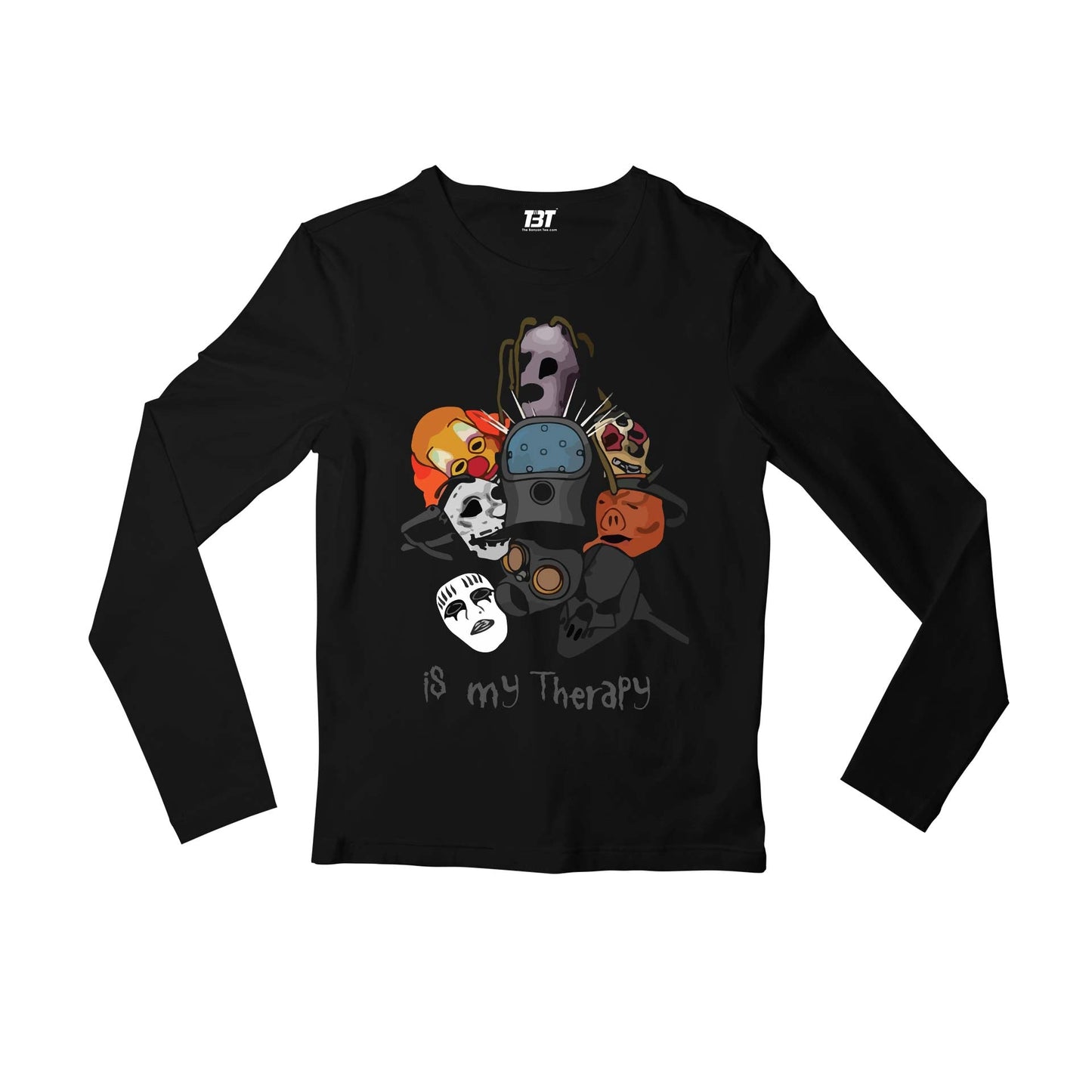 slipknot my therapy full sleeves long sleeves music band buy online india the banyan tee tbt men women girls boys unisex black
