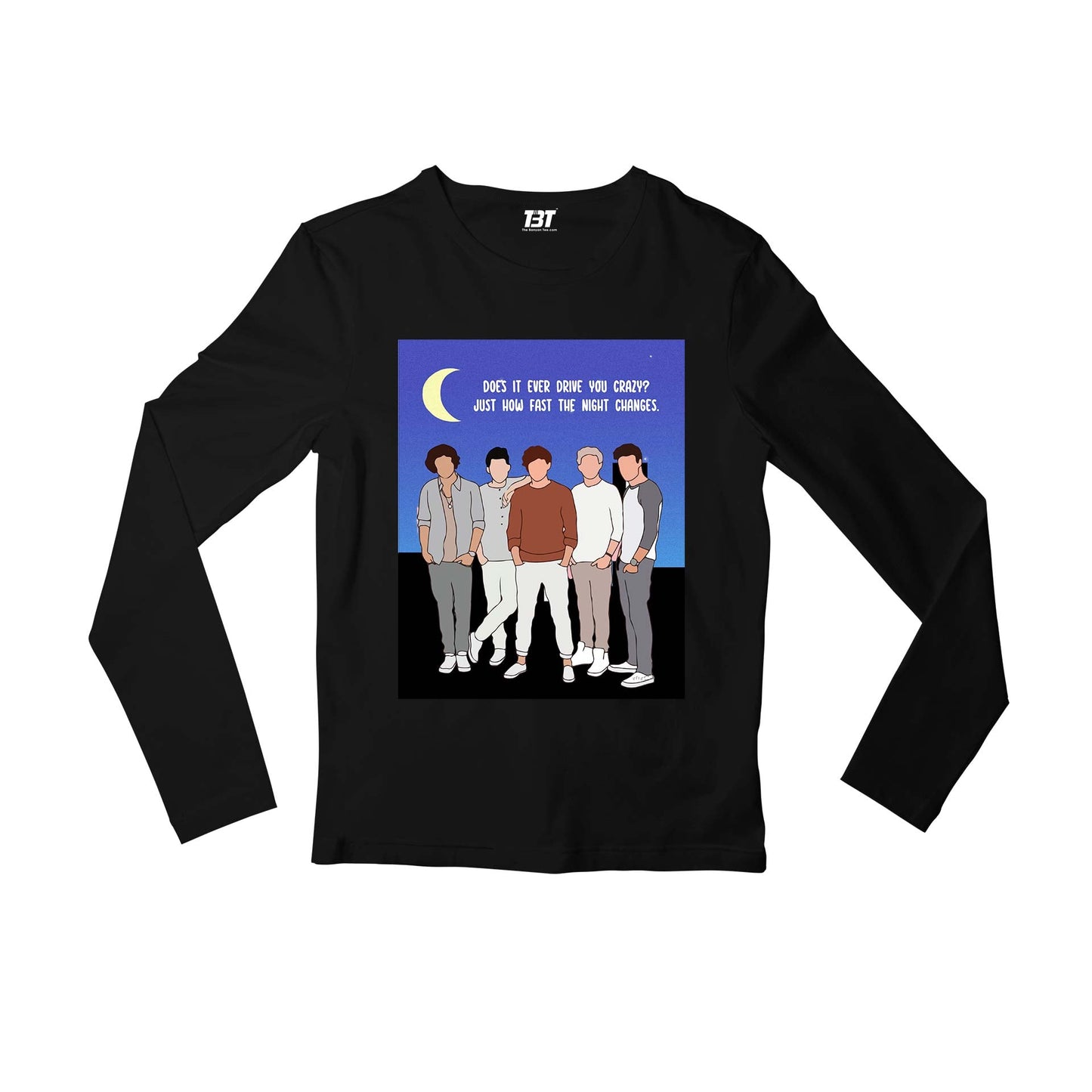 one direction night changes full sleeves long sleeves music band buy online india the banyan tee tbt men women girls boys unisex black