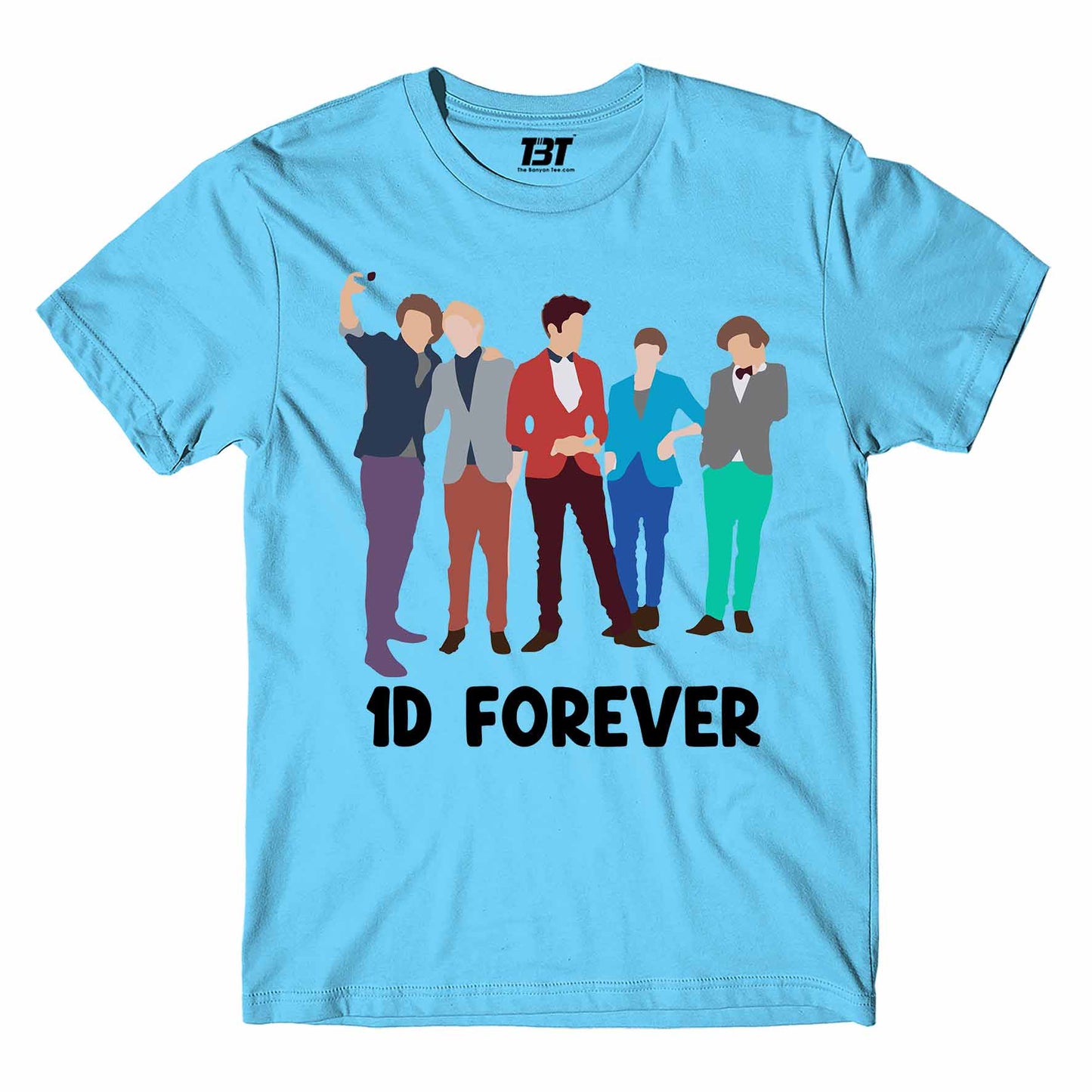 one direction 1d forever t-shirt music band buy online india the banyan tee tbt men women girls boys unisex sky blue