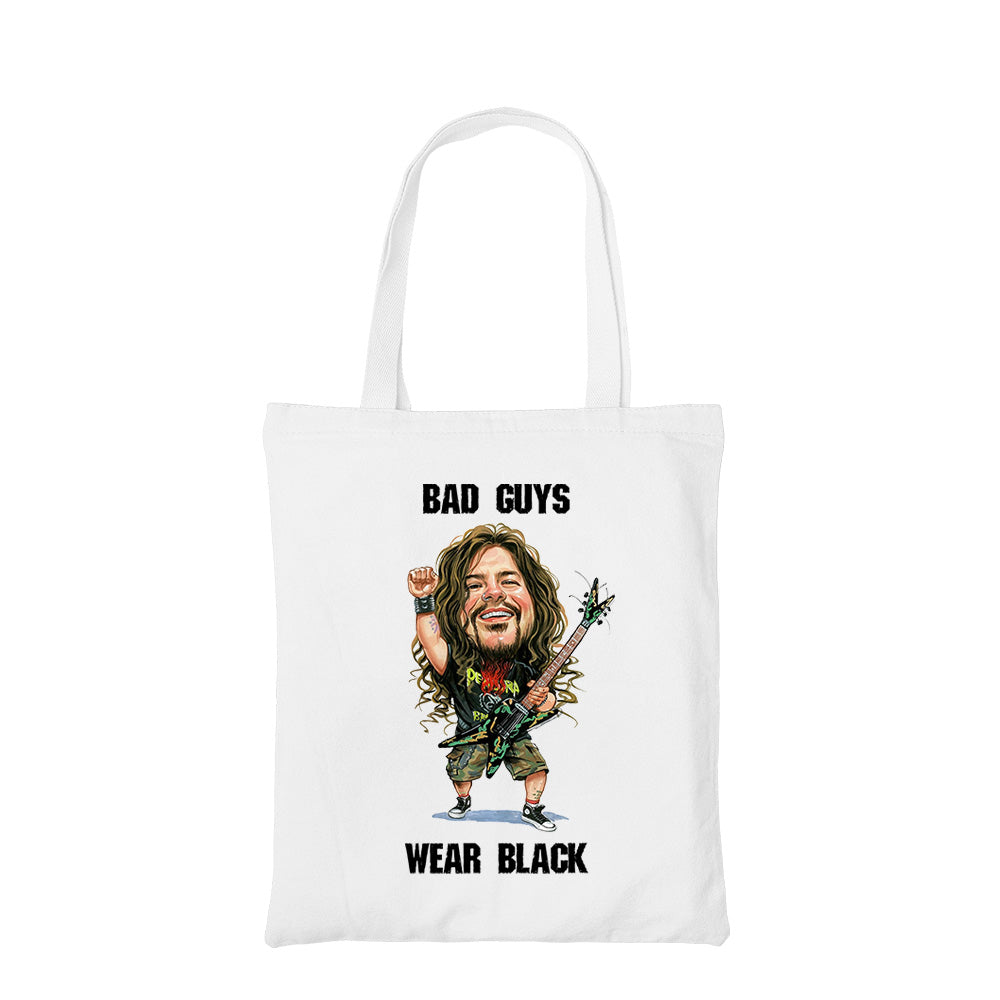 pantera bad guys wear black tote bag hand printed cotton women men unisex