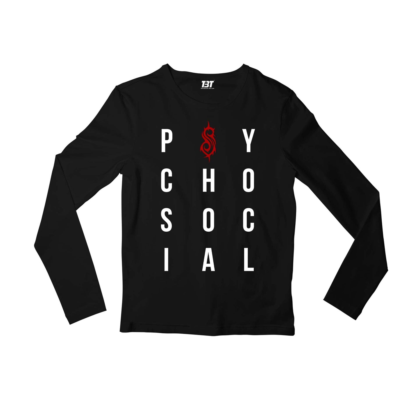 slipknot psychosocial full sleeves long sleeves music band buy online india the banyan tee tbt men women girls boys unisex black