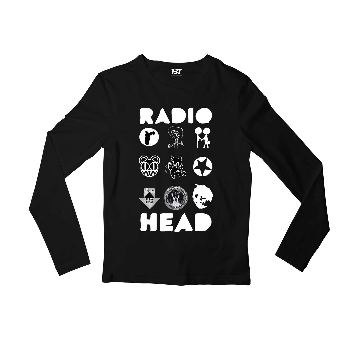 radiohead album arts full sleeves long sleeves music band buy online india the banyan tee tbt men women girls boys unisex black