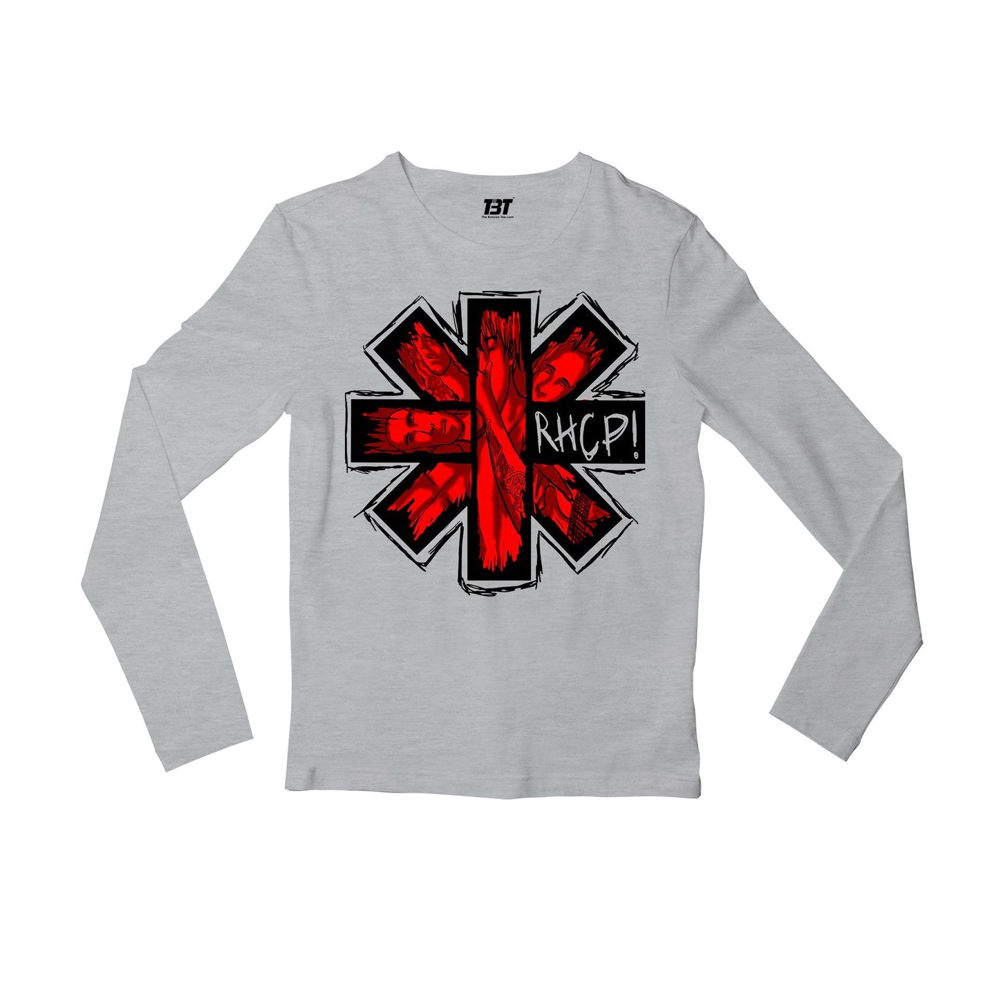 red hot chili peppers red hot art full sleeves long sleeves music band buy online india the banyan tee tbt men women girls boys unisex gray