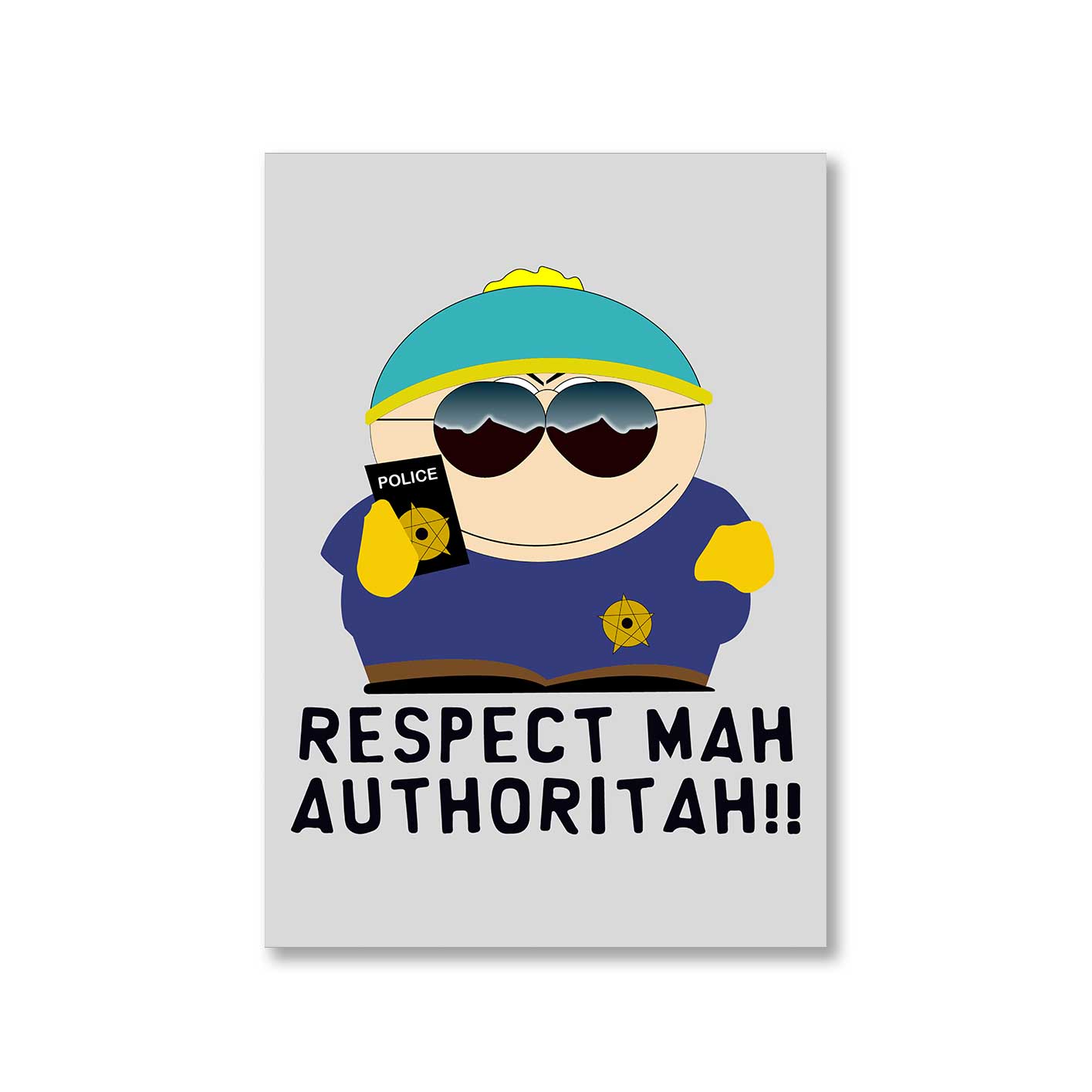 south park respect mah authoritah poster wall art buy online india the banyan tee tbt a4 south park kenny cartman stan kyle cartoon character illustration