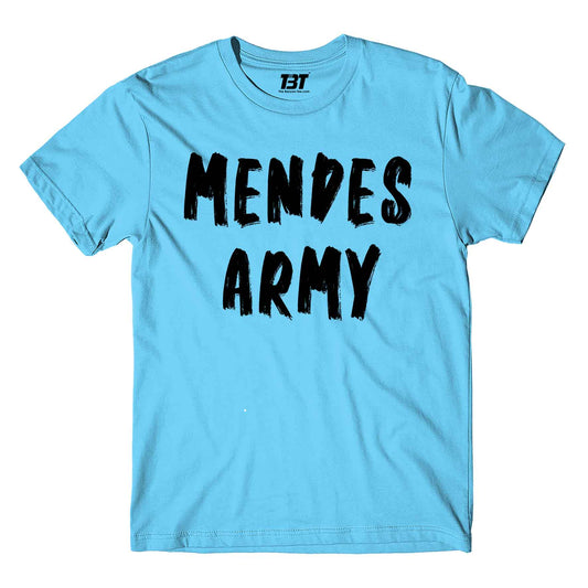shawn mendes mendes army t-shirt music band buy online india the banyan tee tbt men women girls boys unisex sky blue