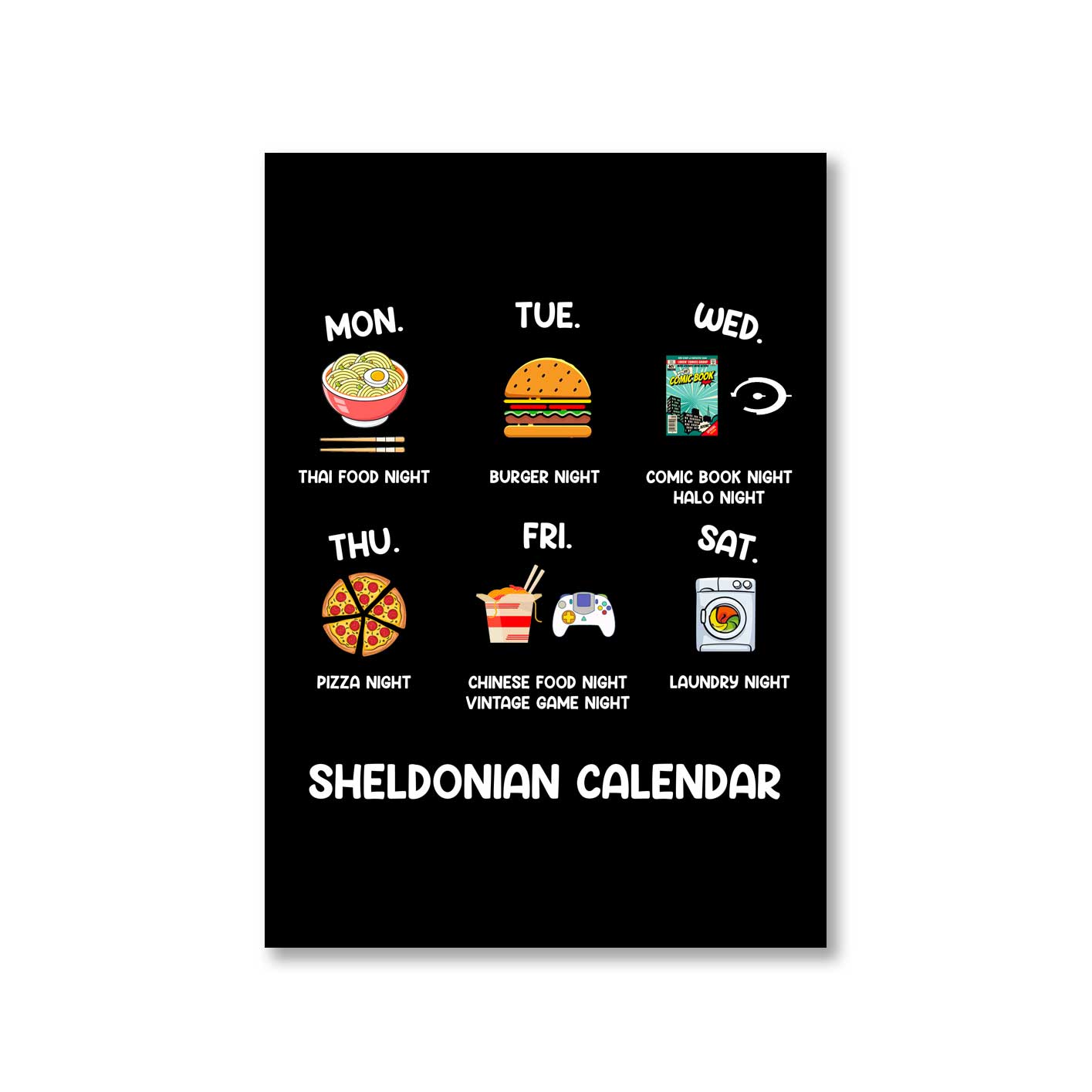 Buy The Big Bang Theory Poster Sheldonian Calendar The Banyan Tee