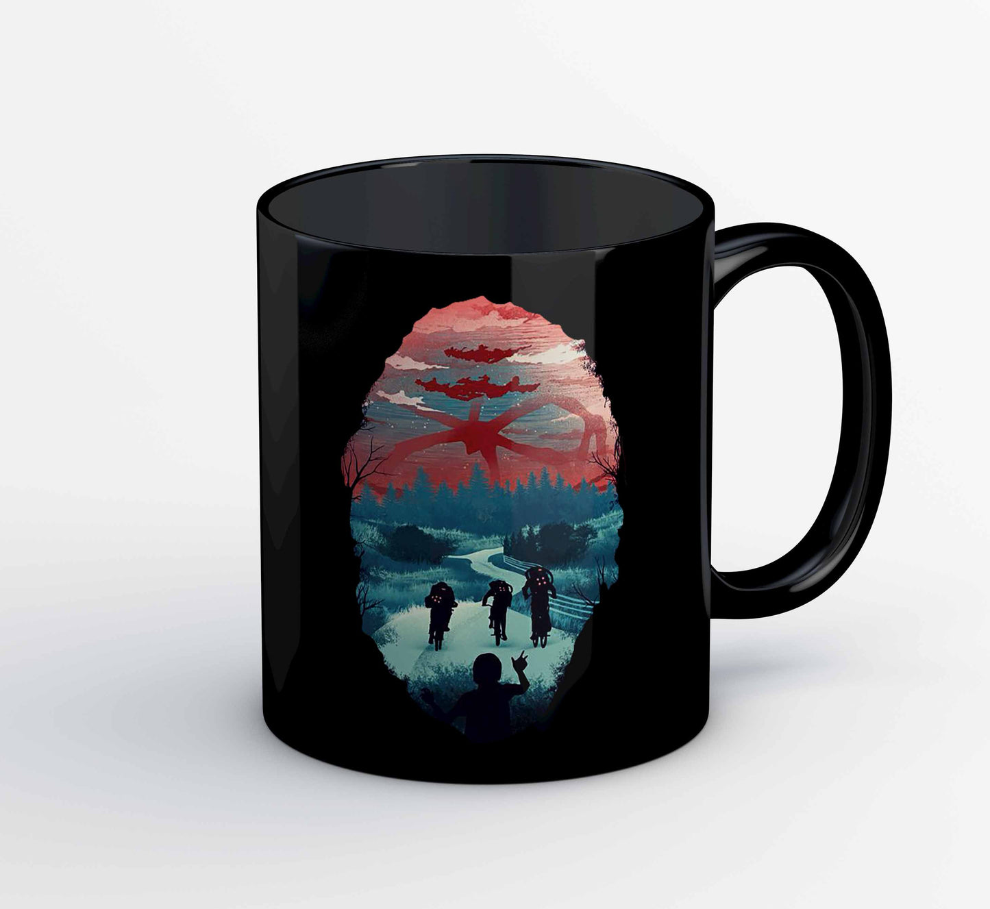stranger things shadow monster mug coffee ceramic tv & movies buy online india the banyan tee tbt men women girls boys unisex stranger things eleven demogorgon shadow monster dustin quote vector art clothing accessories merchandise