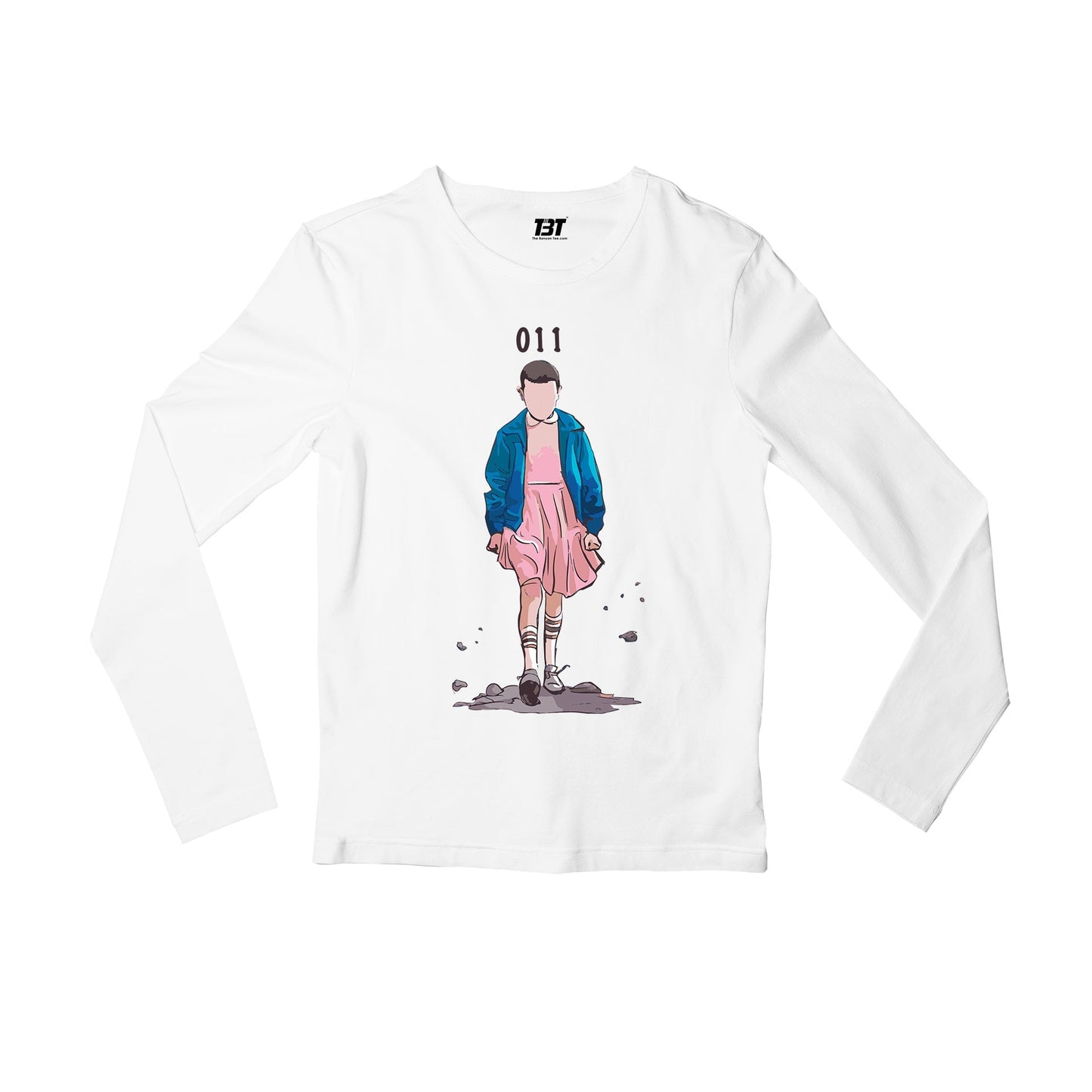stranger things eleven full sleeves long sleeves tv & movies buy online india the banyan tee tbt men women girls boys unisex white stranger things eleven demogorgon shadow monster dustin quote vector art clothing accessories merchandise