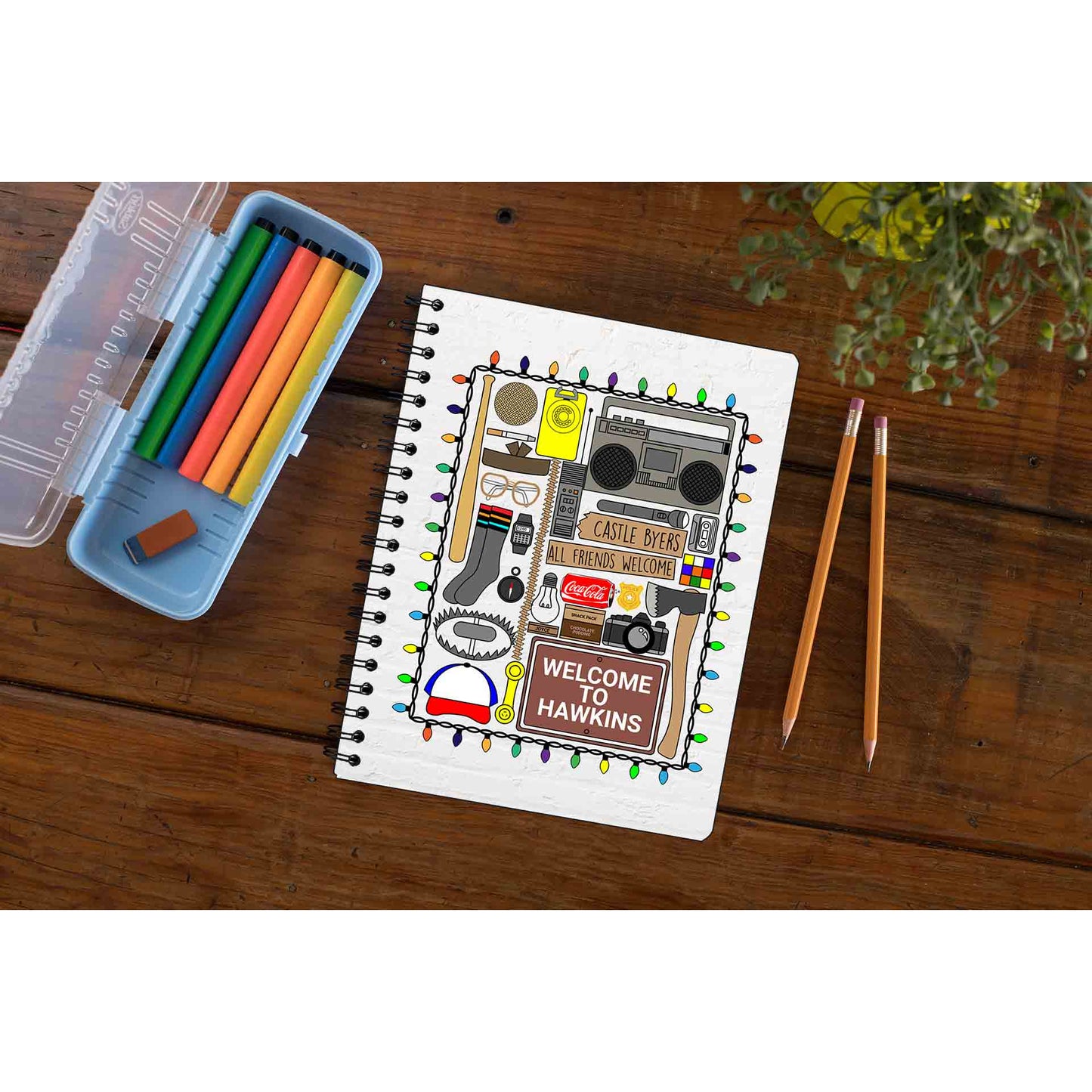 stranger things doodle notebook notepad diary buy online india the banyan tee tbt unruled stranger things eleven demogorgon shadow monster dustin quote vector art clothing accessories merchandise