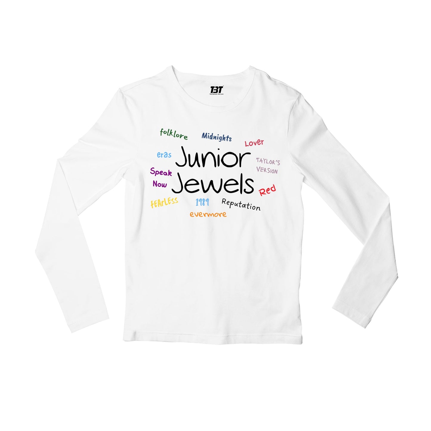 taylor swift junior jewels autograph tee full sleeves long sleeves music band buy online india the banyan tee tbt men women girls boys unisex white