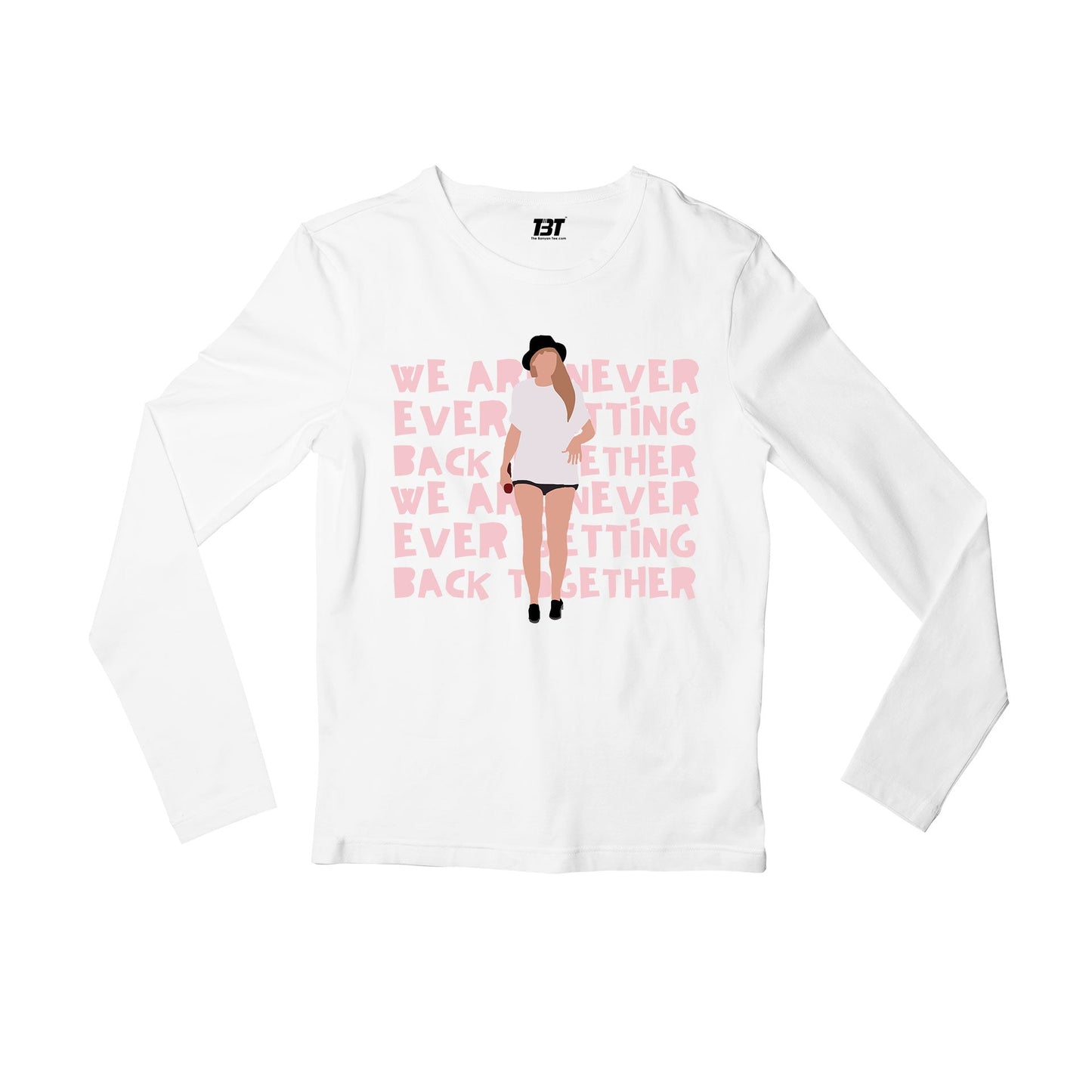 taylor swift getting back together full sleeves long sleeves music band buy online india the banyan tee tbt men women girls boys unisex white