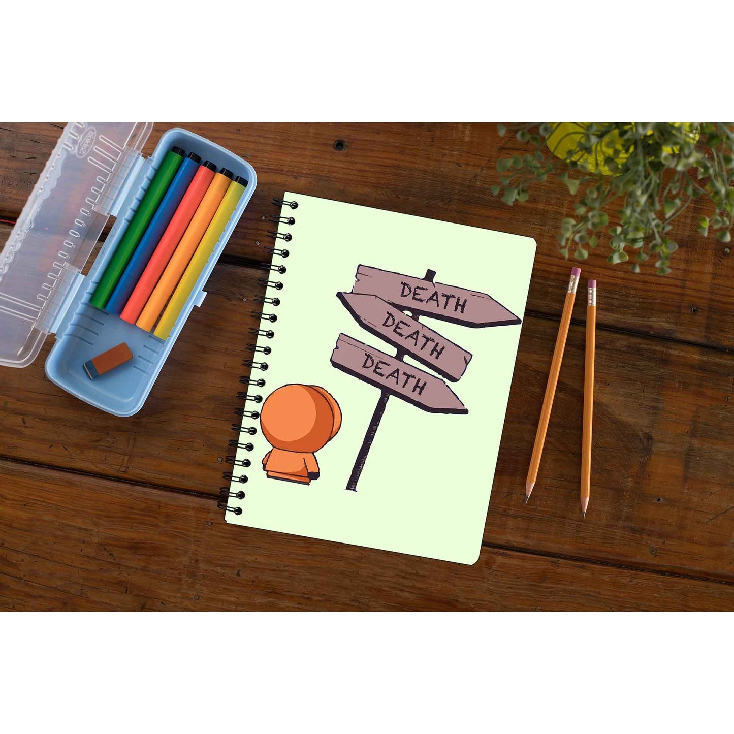south park the deadly signboard notebook notepad diary buy online india the banyan tee tbt unruled south park kenny cartman stan kyle cartoon character illustration