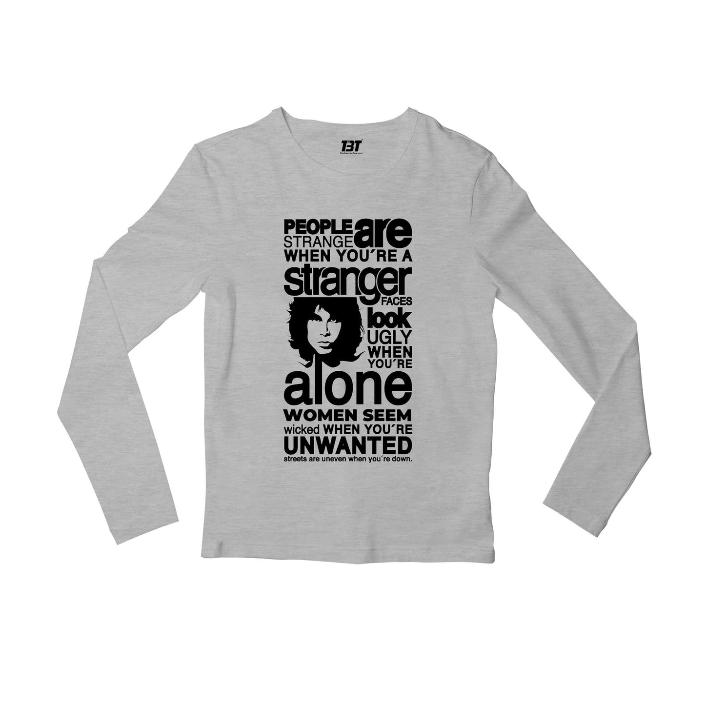 the doors people are strange full sleeves long sleeves music band buy online india the banyan tee tbt men women girls boys unisex gray