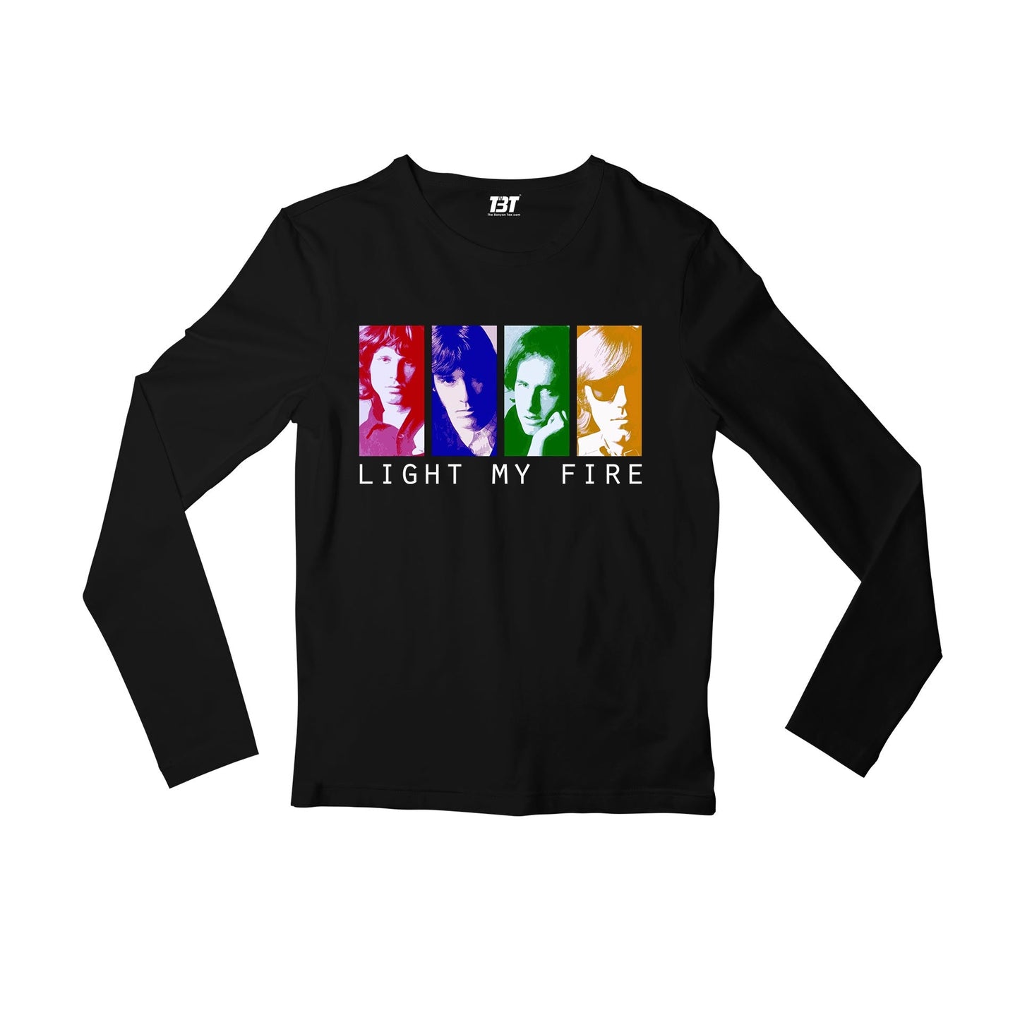 the doors light my fire pop art full sleeves long sleeves music band buy online india the banyan tee tbt men women girls boys unisex black