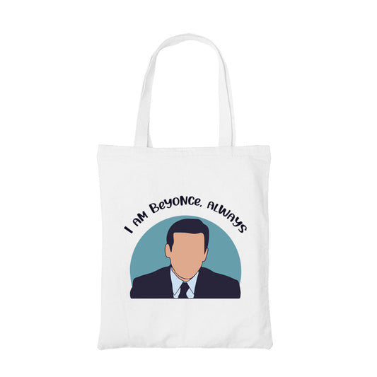 the office i am beyonce always tote bag hand printed cotton women men unisex