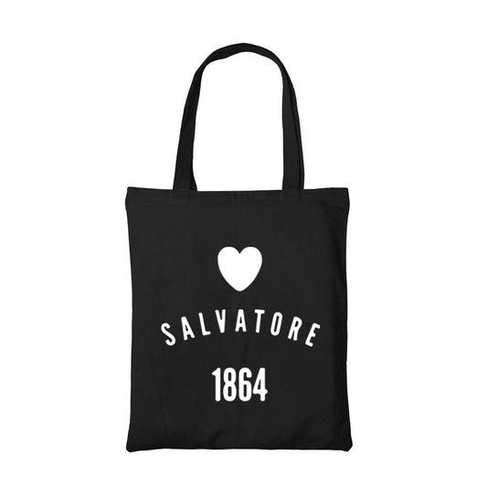 the vampire diaries salvatore tote bag hand printed cotton women men unisex