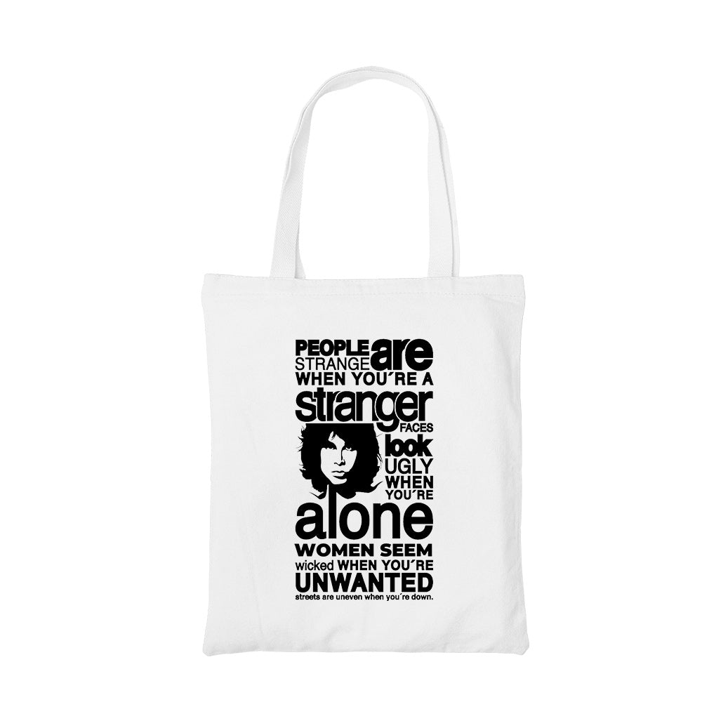 the doors people are strange tote bag hand printed cotton women men unisex