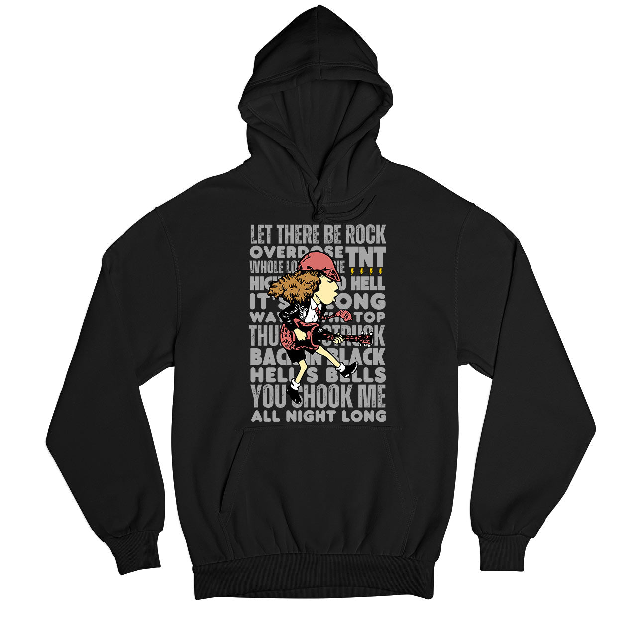 ac/dc rock anthems hoodie hooded sweatshirt winterwear music band buy online india the banyan tee tbt men women girls boys unisex black