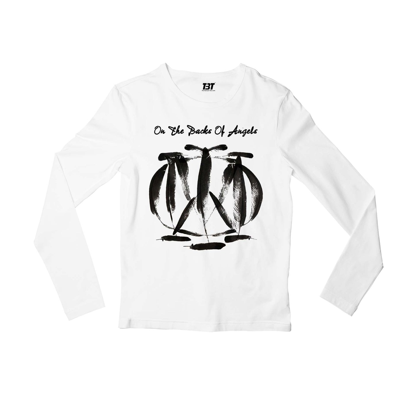 dream theater on the backs of angels full sleeves long sleeves music band buy online india the banyan tee tbt men women girls boys unisex white