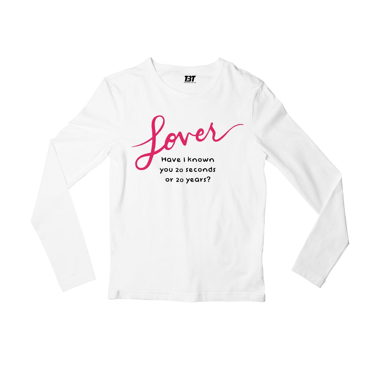 taylor swift lover full sleeves long sleeves music band buy online india the banyan tee tbt men women girls boys unisex white